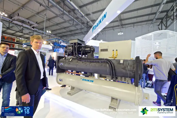 Daikin water-cooled screw chiller with insulated shell-and-tube vessels