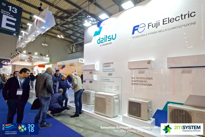 Daitsu and Fuji Electric wall-mounted split units on Corsia E at MCE 2018