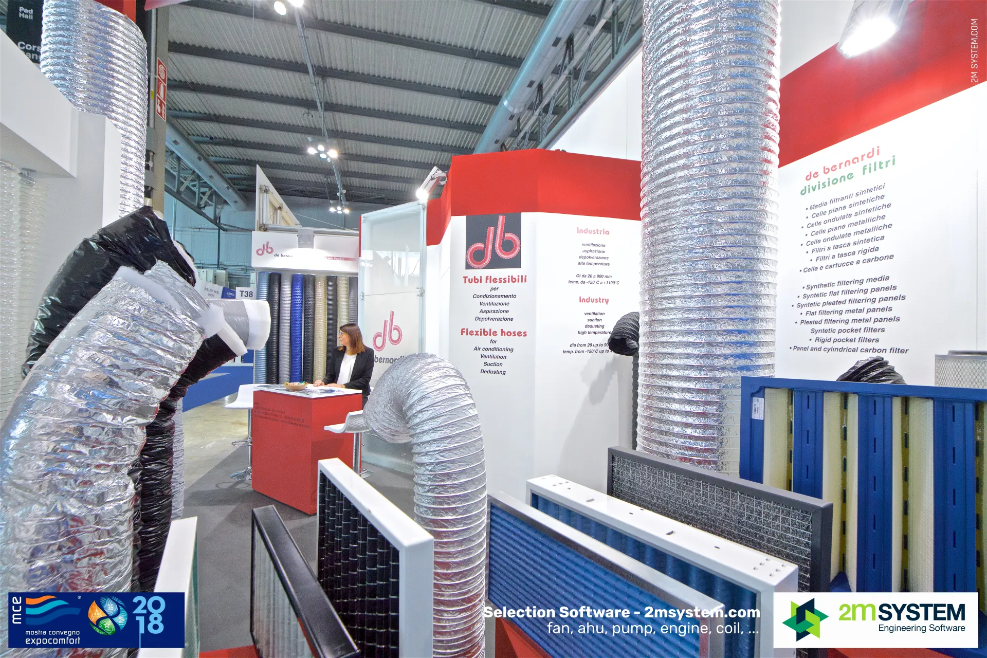 De Bernardi aluminium flexible ducts and panel filters on display at MCE 2018
