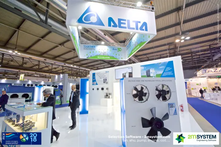 Delta stand with 400, 450 and 800 mm EC axial fans at MCE 2018