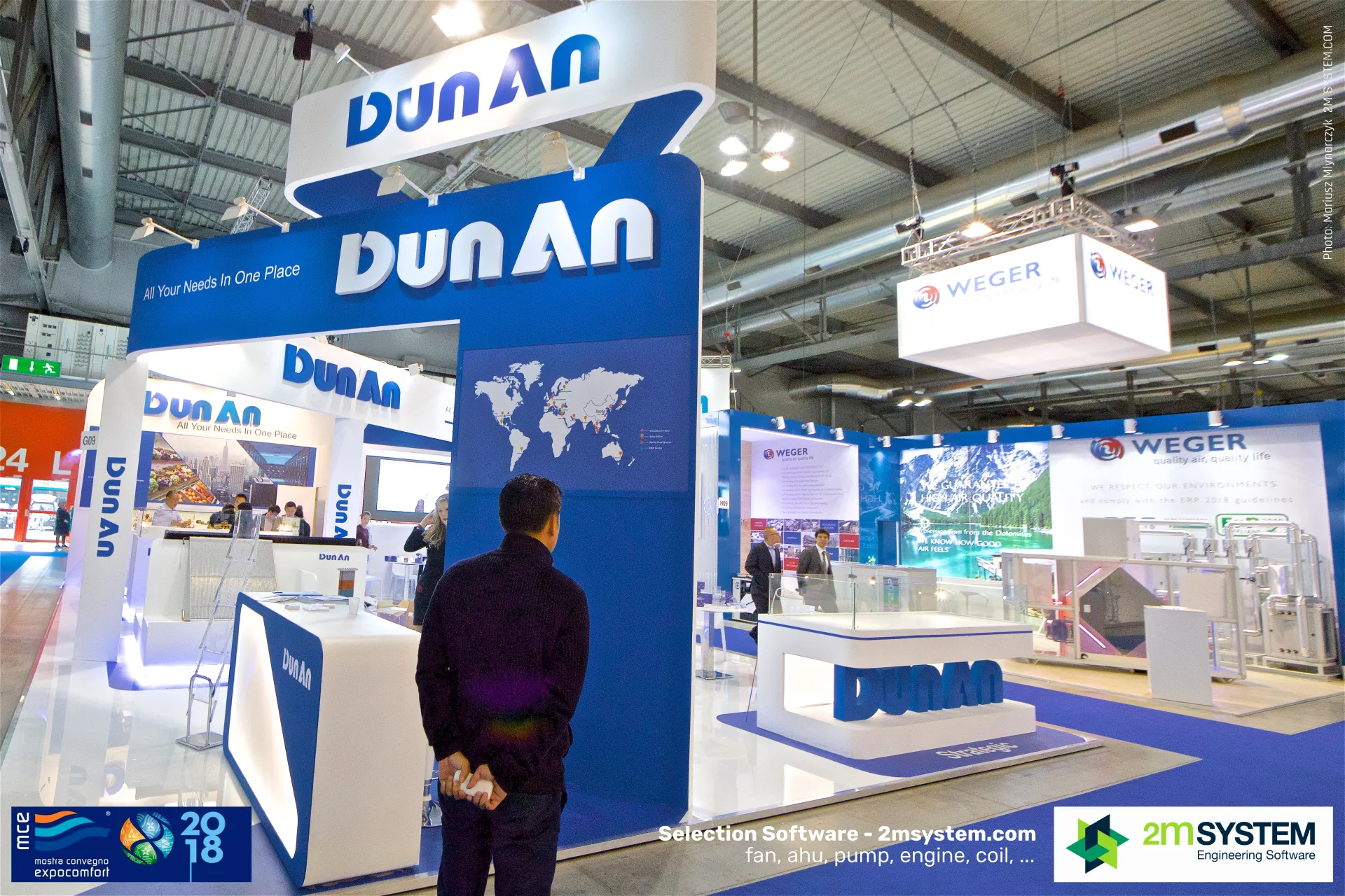DunAn entrance arch with the neighbouring Weger stand alongside at MCE 2018