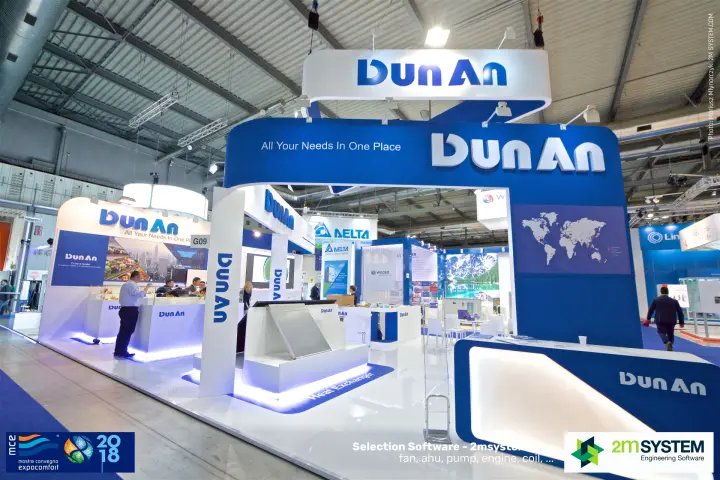 DunAn stand with 'All Your Needs In One Place' slogan and heat exchanger