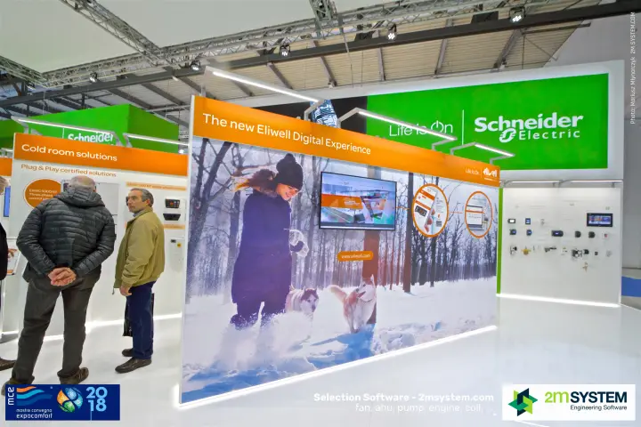 Eliwell Digital Experience wall and cold room controls display at MCE 2018