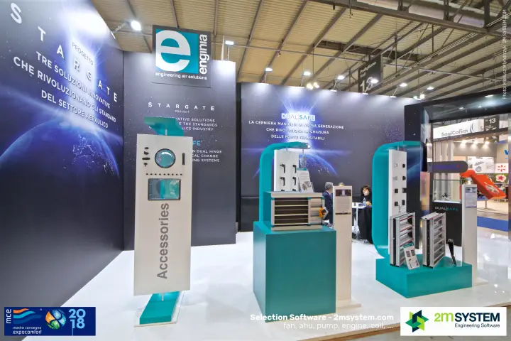 Enginia Stargate project stand with AHU accessories and dampers