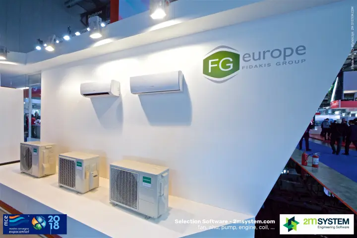 FG Europe display of General split outdoor and wall-mounted units at MCE 2018
