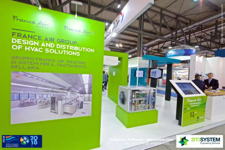 France Air Group wall and open ventilation unit beside a documentation kiosk