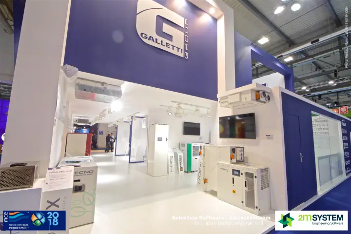 Galletti Group stand with HiDew units and Tecno refrigeration display at MCE 2018
