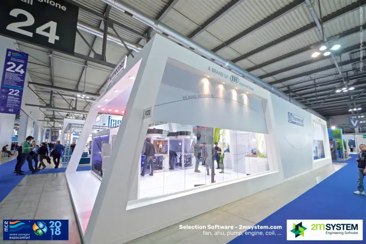 Glass-fronted Thermocold stand in Hall 24 with 'We make innovation'