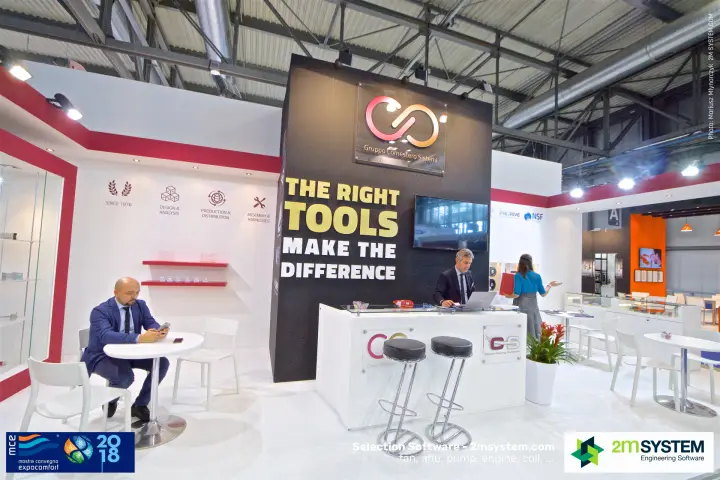 Gruppo Comestero Sistemi stand with 'The Right Tools' slogan