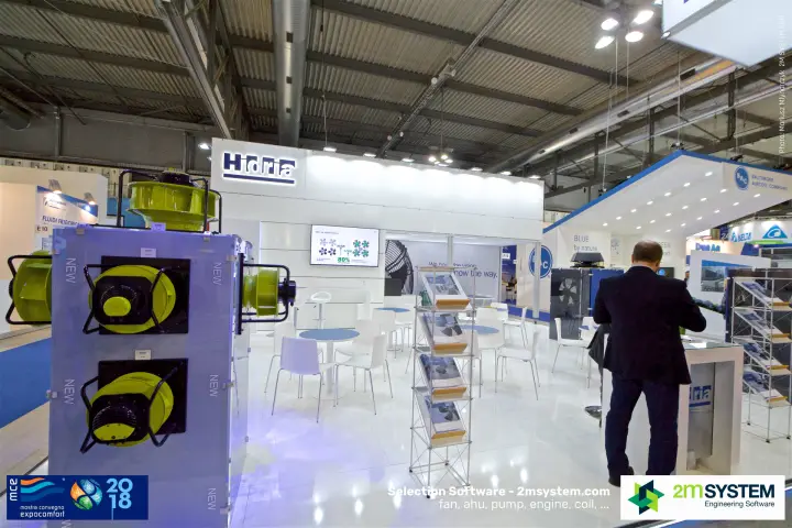 Hidria stand with new plug fans on a display panel