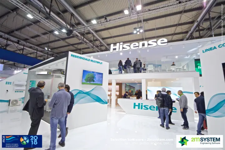 Hisense double-deck stand with Residenziale Multisplit display at MCE 2018