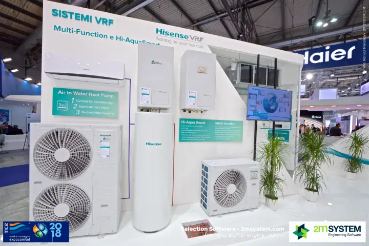 Hisense VRF wall with Multi-Function and Hi-AquaSmart air-to-water heat pumps at MCE 2018