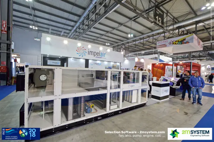 Impelair air handling unit with transparent panels in Hall 13 at MCE 2018