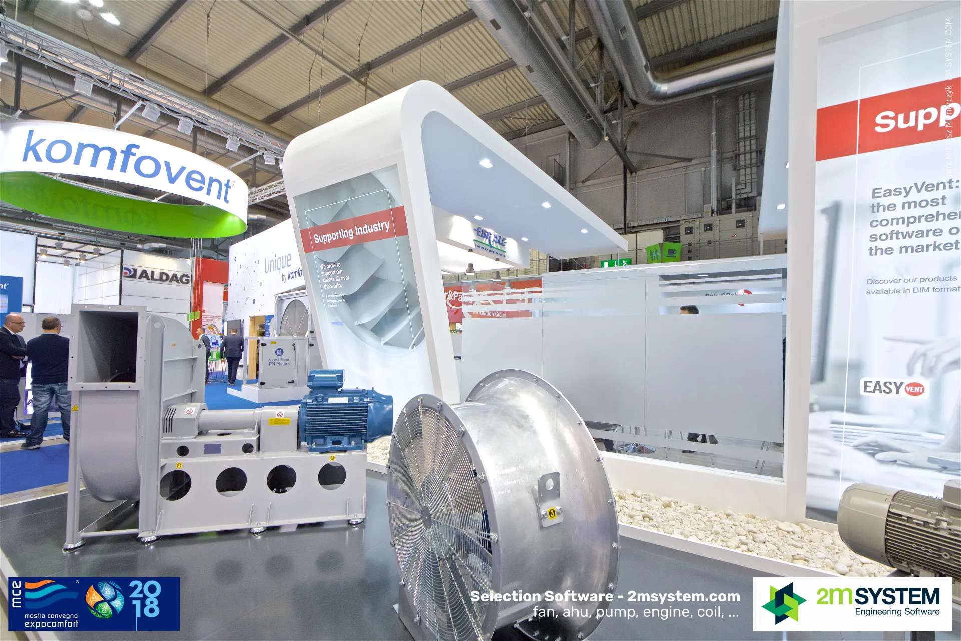 Industrial fan zone at Soler & Palau with EasyVent graphic at MCE 2018
