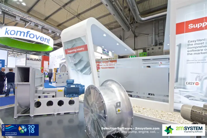 Industrial fan zone at Soler & Palau with EasyVent graphic at MCE 2018