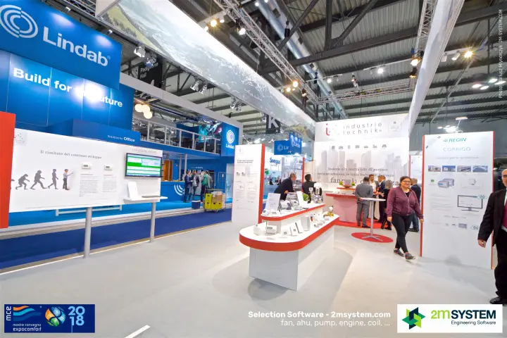 Industrie Technik controller display counter beside the Lindab stand at MCE 2018