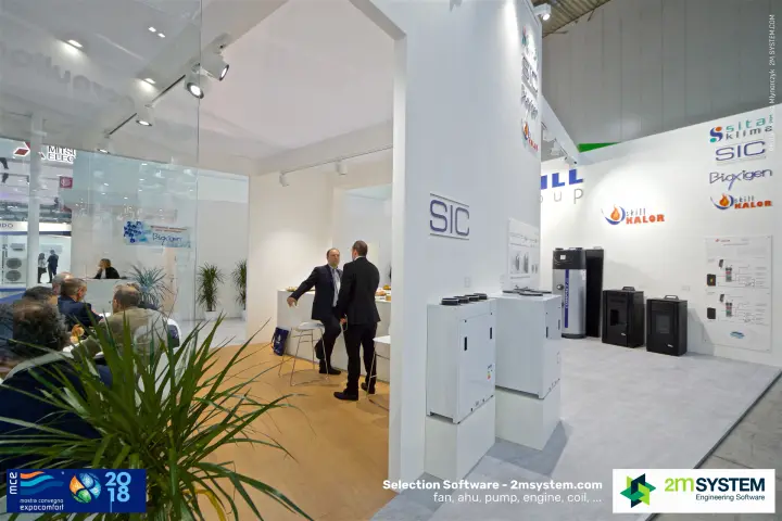 Inside the Skill Group stand: SIC units, bar counter and Skill Kalor stoves at MCE 2018