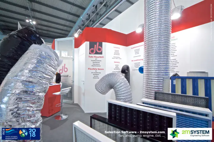 Insulated flexible hoses and filter panels on the De Bernardi stand