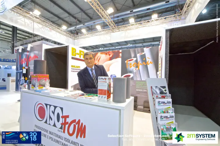 Isofom counter with foam pipe insulation and Isopiù graphics