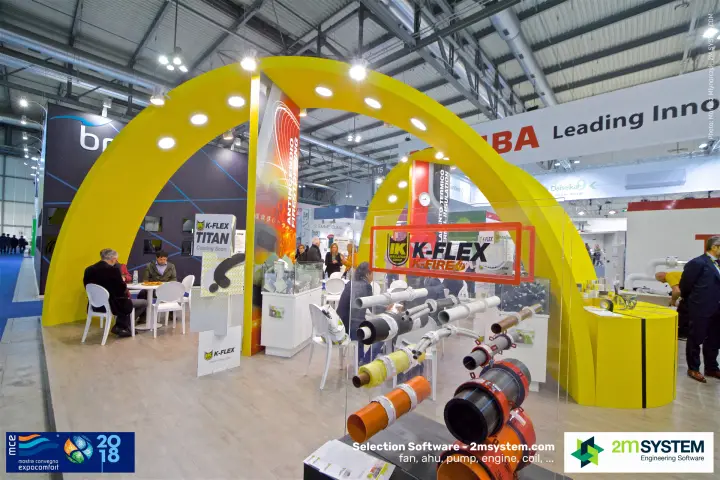 K-Flex K-Fire firestop collars and insulated pipe samples at MCE 2018