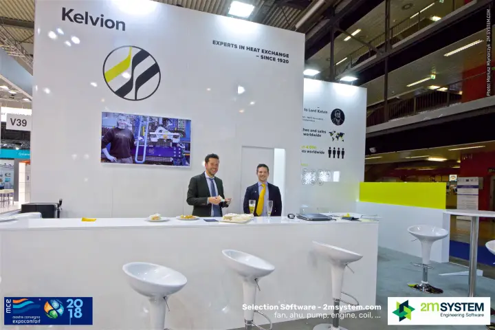 Kelvion staff at the white bar under "Experts in heat exchange"