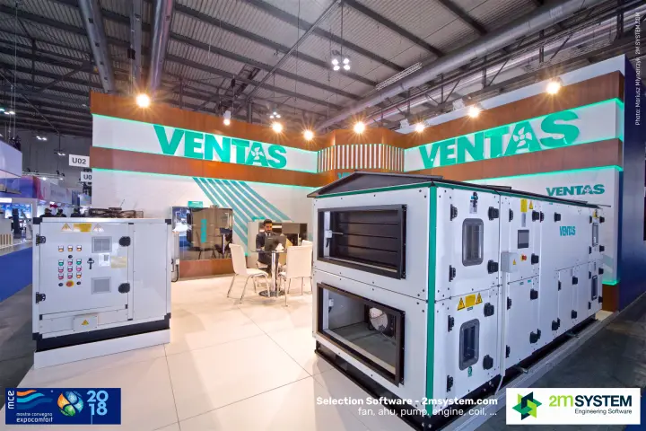 Long Ventas air handling unit with roof and inspection windows
