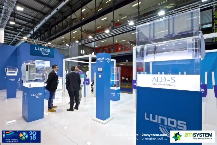 Lunos stand with ALD-S sound-insulated ventilation display