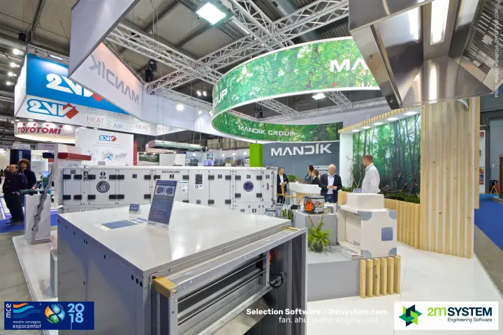 Mandík "Gas Box" unit in front of a modular air handling unit at MCE 2018