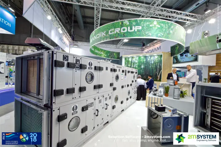 Mandík modular air handling unit with fire damper samples on display