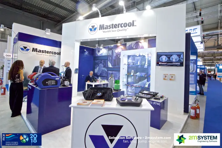 Mastercool 'World Class Quality' stand with refrigerant service tools at MCE 2018
