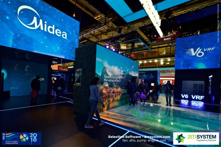 Midea V6 VRF display and mountain-village video wall at MCE 2018
