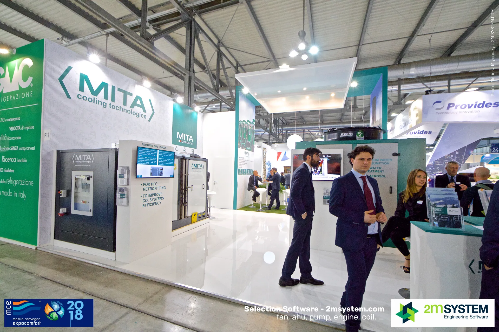 MITA stand front with adiabatic sub cooler for CO2 systems at MCE 2018