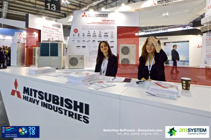 Mitsubishi Heavy Industries reception desk with KXZ VRF system panel at MCE 2018