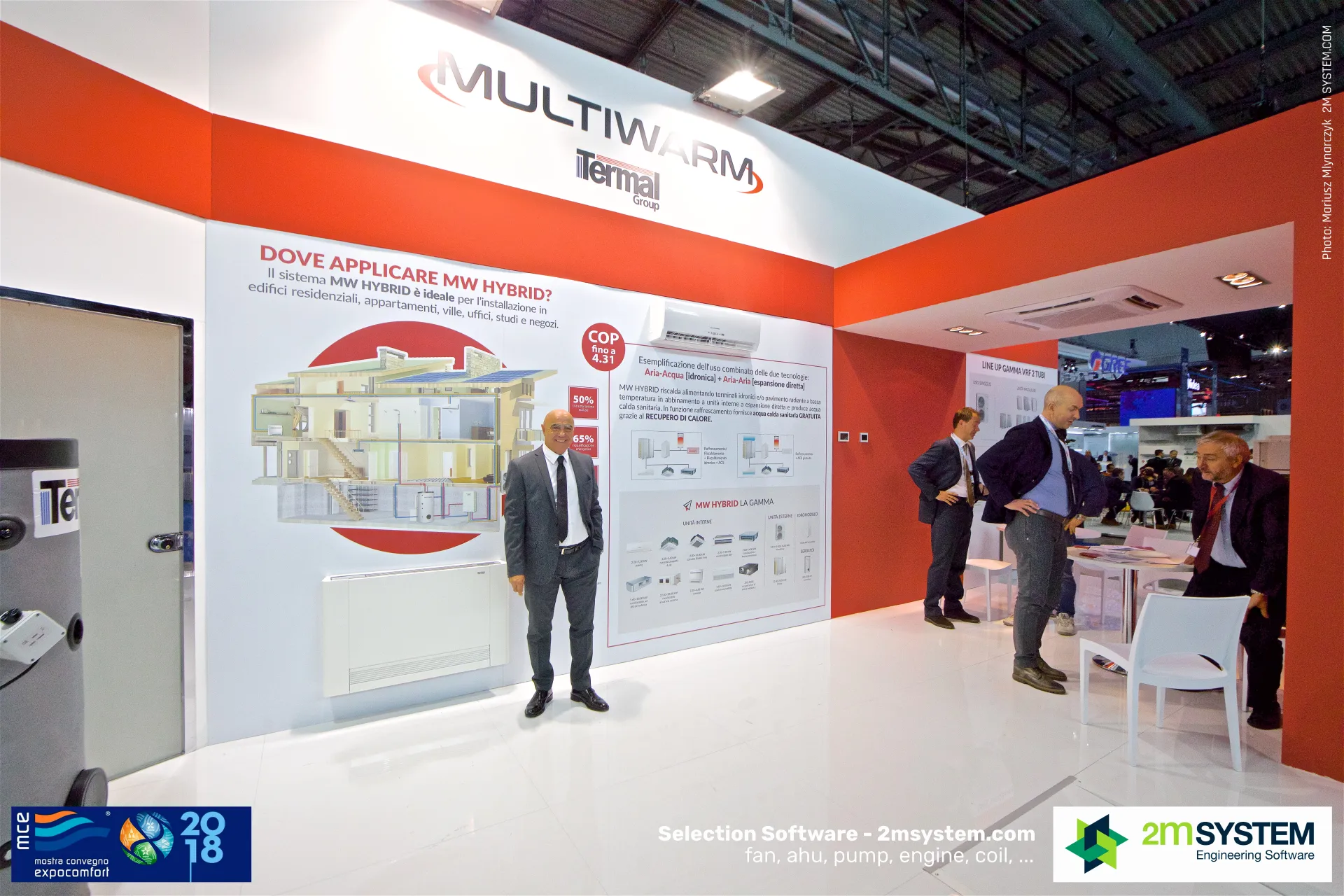 Multiwarm by Termal Group wall explaining the MW Hybrid system at MCE 2018
