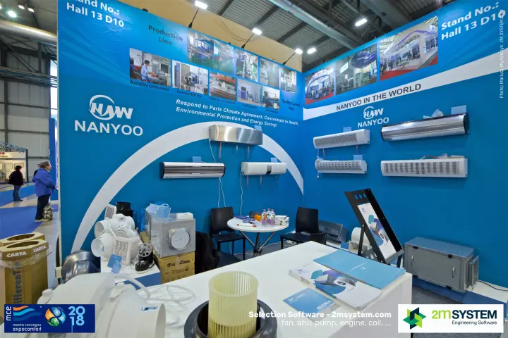 Nanyoo stand D10 with air curtains and inline duct fans