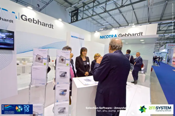 Nicotra Gebhardt brochure display with RQM MultiEvo, RDP and DDMP leaflets