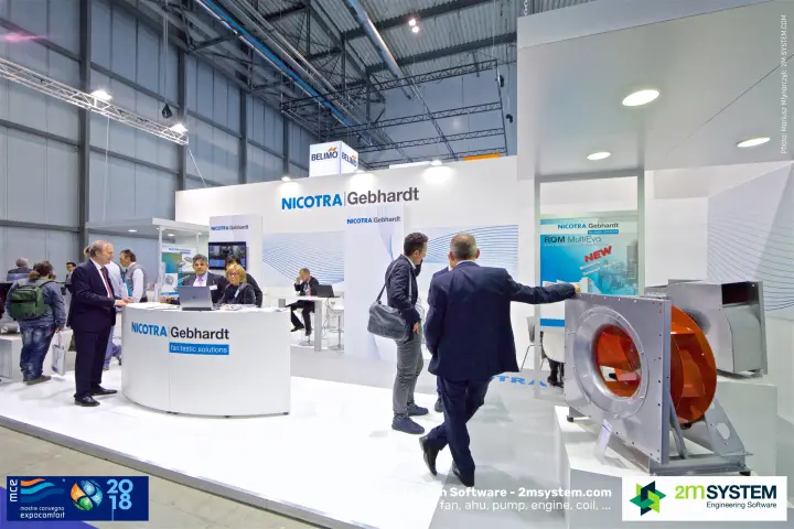 Nicotra Gebhardt stand presenting the new RQM MultiEvo plug fan