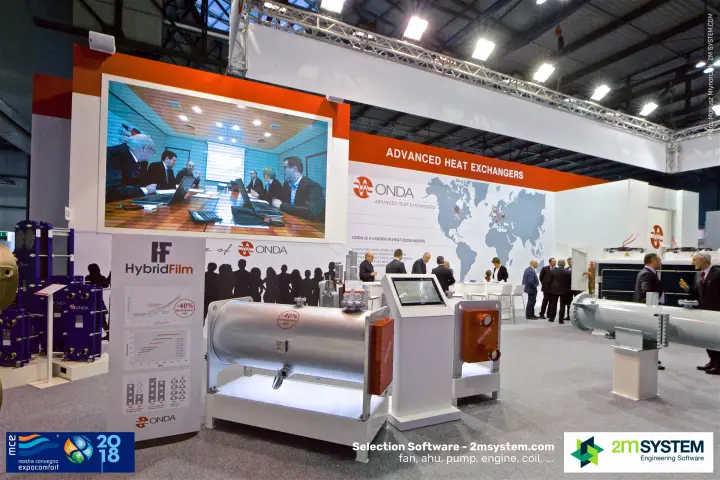 Onda HybridFilm exchanger and plate heat exchangers on the stand at MCE 2018