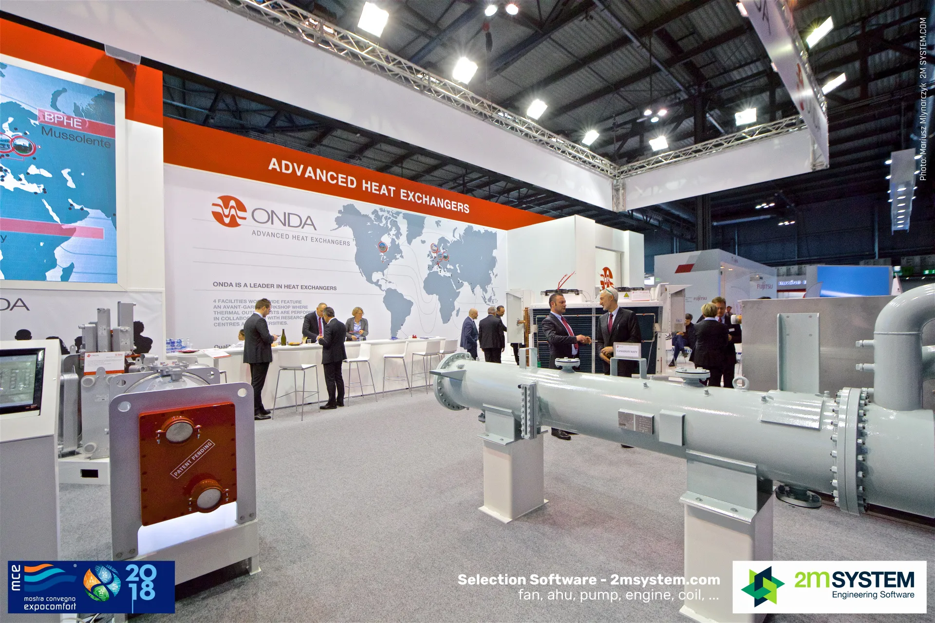 Onda stand with shell-and-tube and plate heat exchangers on display at MCE 2018