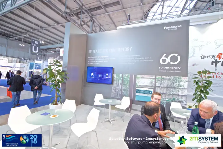 Panasonic 60th anniversary wall with lounge tables