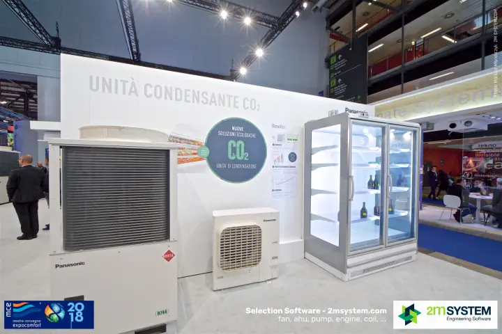 Panasonic CO2 condensing units with refrigerated display cabinet