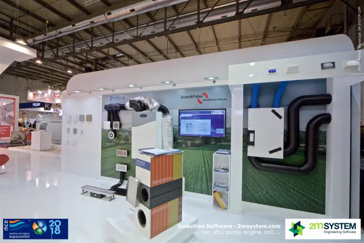 Pluggit residential ventilation wall on the Soler & Palau Ventilation Group stand at MCE 2018