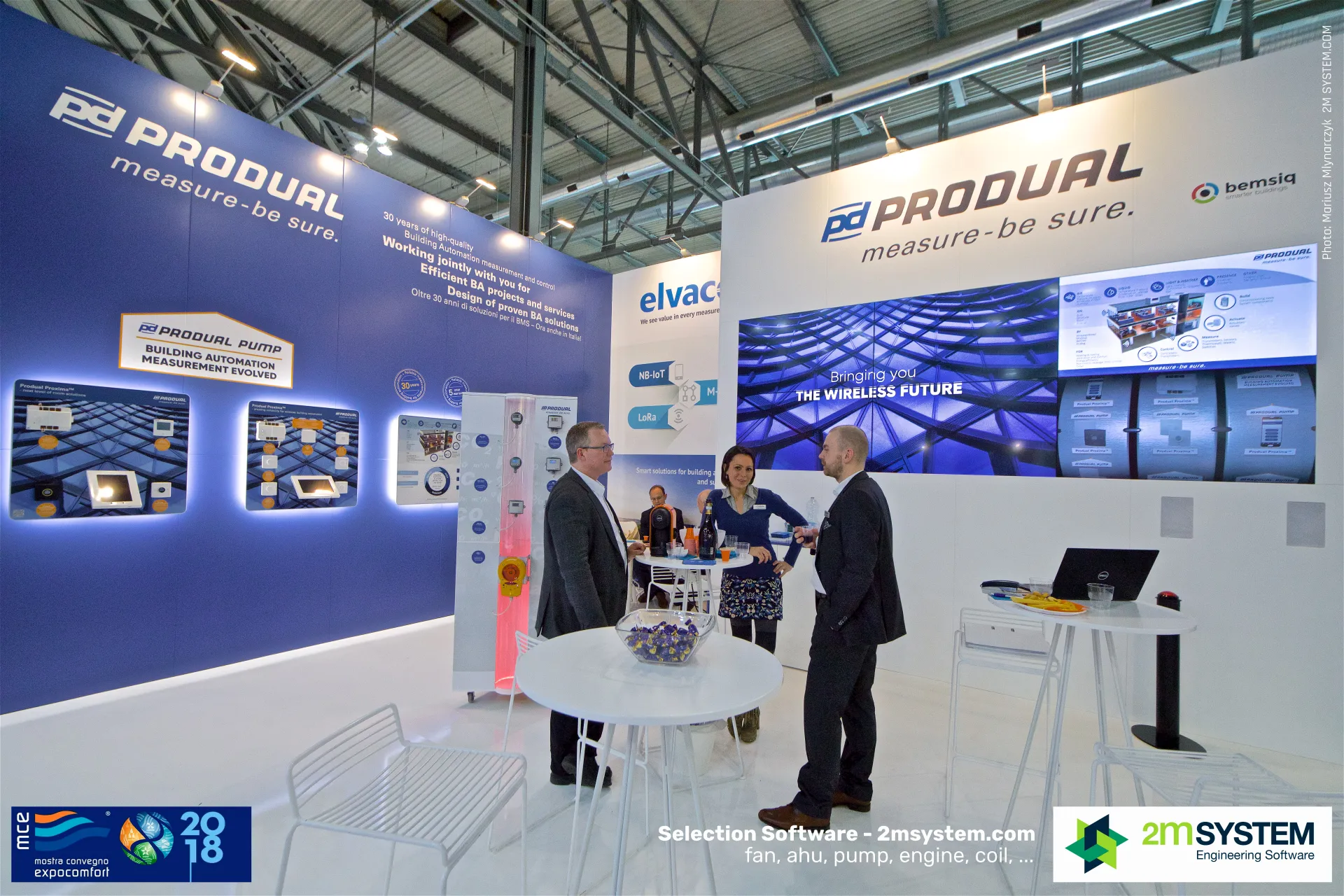 Produal stand with Bringing you the wireless future video wall at MCE 2018