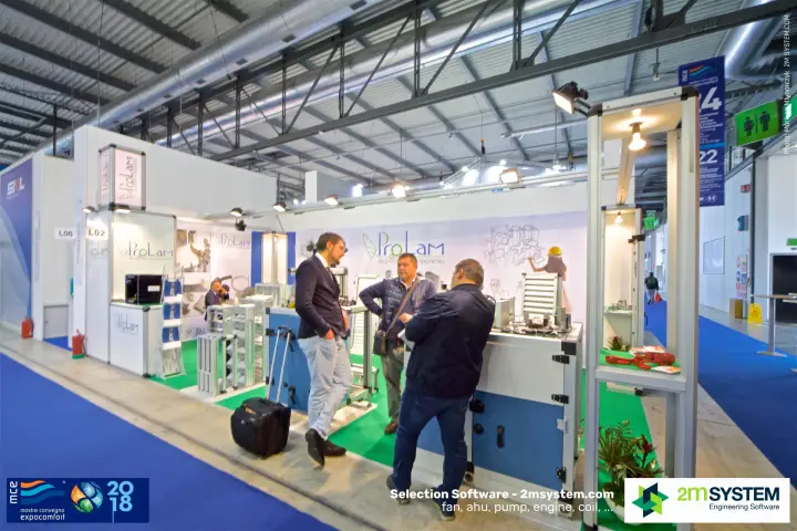 ProLam stand with aluminium profiles and AHU casing frames at MCE 2018