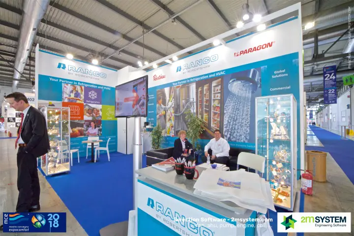 Ranco by Robertshaw stand with controls in glass vitrines at MCE 2018