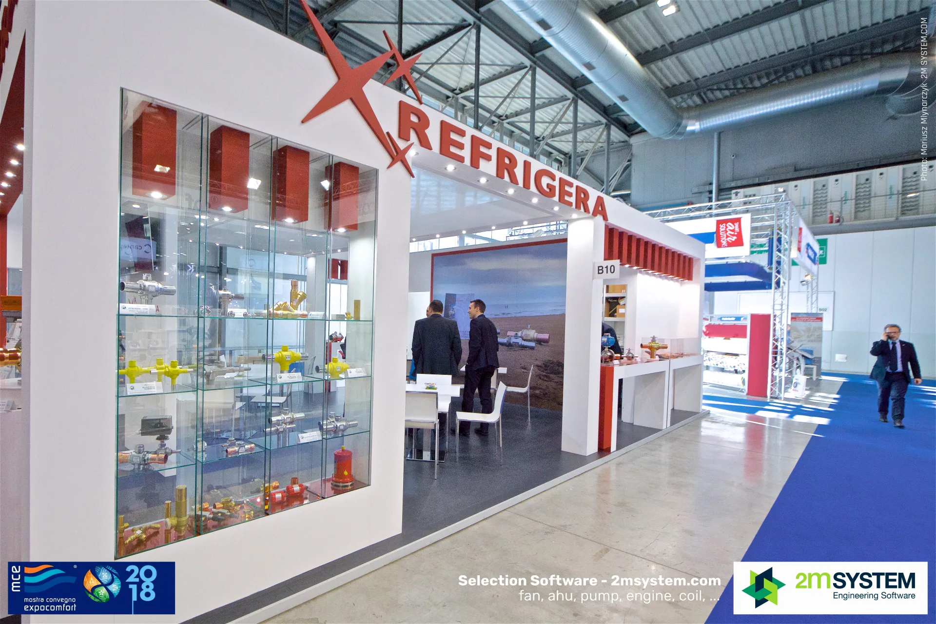 Refrigera stand B10 with a glass cabinet of refrigeration valves at MCE 2018