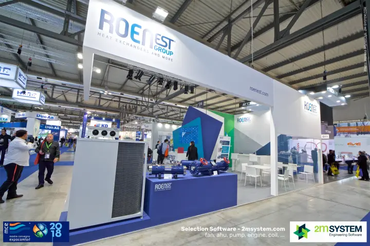 Roenest Group stand with shell-and-tube heat exchangers at MCE 2018