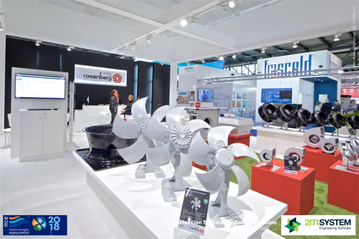 Row of Rosenberg axial fans with sickle blades and EC motors