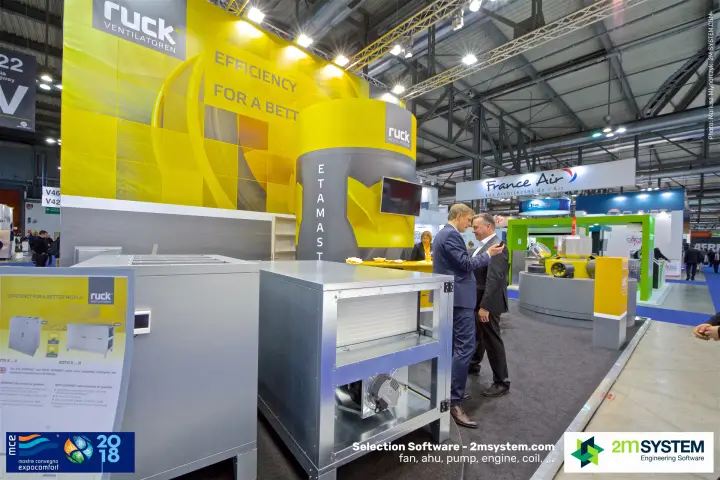 Ruck compact ventilation units with "Efficiency for a better world" graphics