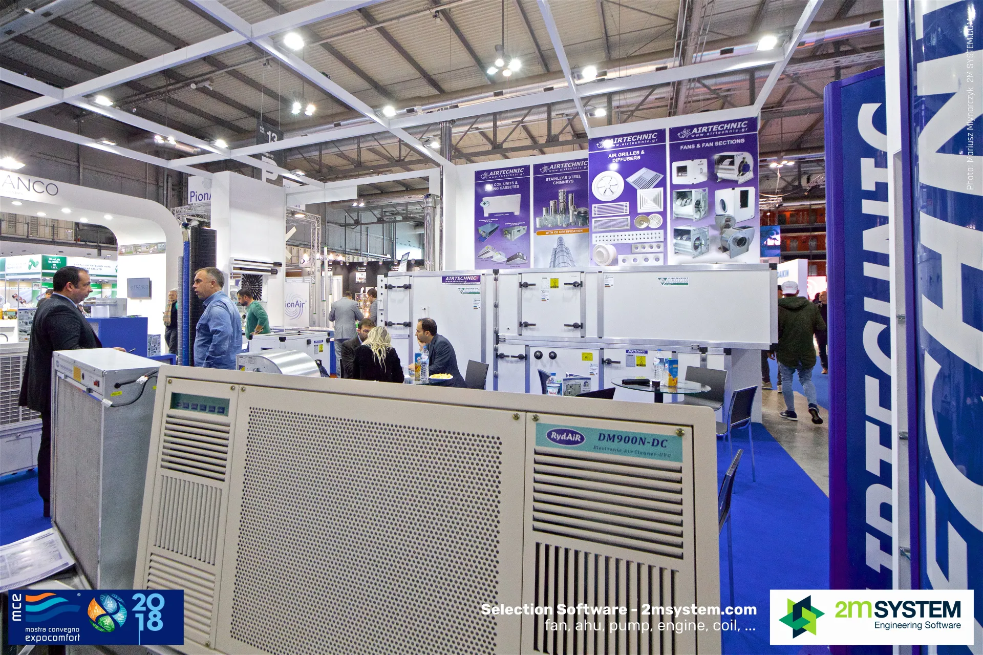RydAir DM900N-DC electronic air cleaner on the Airtechnic stand at MCE 2018